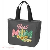 Best Mom Ever Sunflower Cactus Cute Mother's Day Tote Bag thumb 3