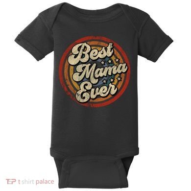 Best Mama Ever Vintage Retro Style Baby Bodysuit