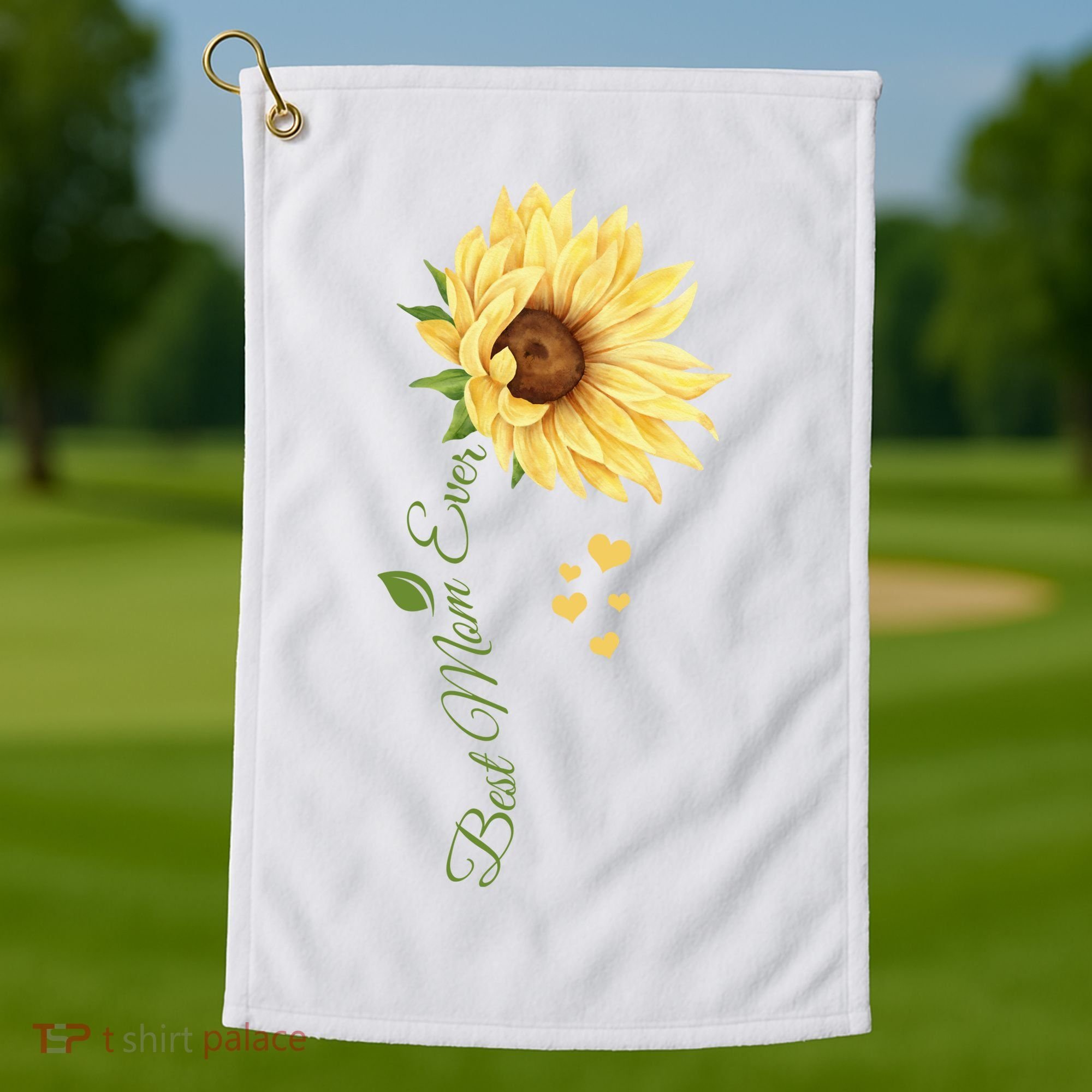 Best Mom Ever Sunflower Cute Mothers Day Golf Towel