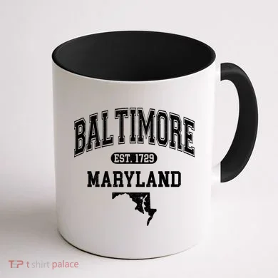 Baltimore Maryland Est. 1729 Varsity Coffee Mug back