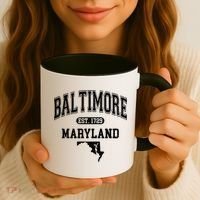 Baltimore Maryland Est. 1729 Varsity Coffee Mug thumb 3