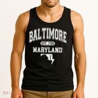 Baltimore Maryland Est. 1729 Varsity Tank Top thumb 3