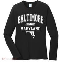 Baltimore Maryland Est. 1729 Varsity Women's Long Sleeve Shirt thumb 0
