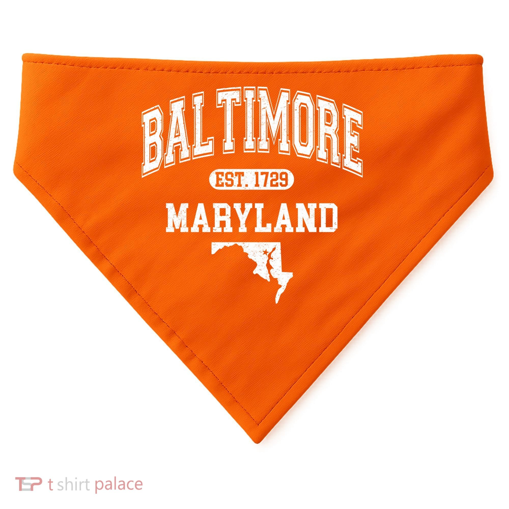 Baltimore Maryland Est. 1729 Varsity USA-Made Doggie Bandana