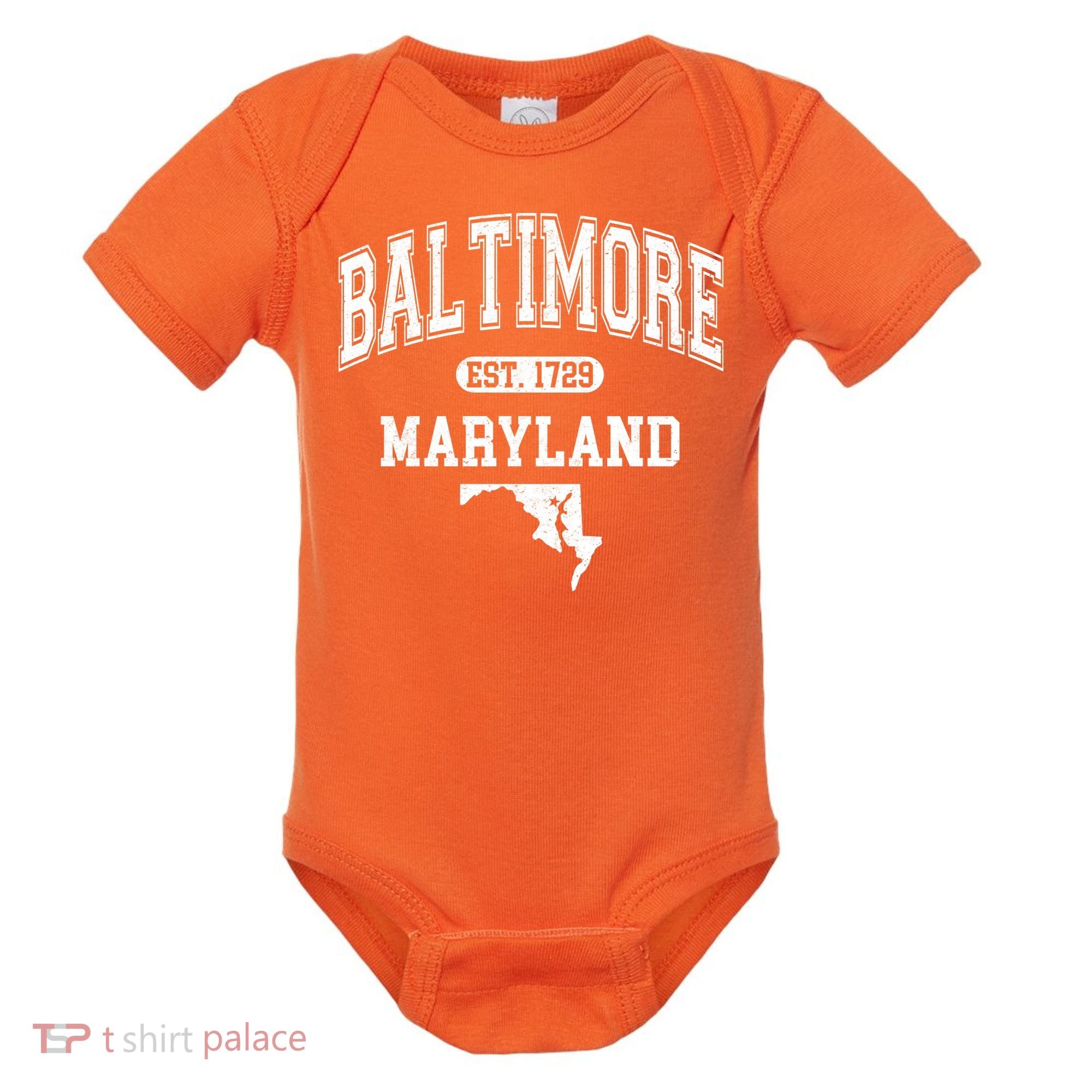 Baltimore Maryland Est. 1729 Varsity Baby Bodysuit