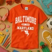 Baltimore Maryland Est. 1729 Varsity Kids T-Shirt thumb 3