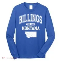 Billings Montana Est. 1882 Varsity Long Sleeve Shirt thumb 0