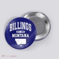 Billings Montana Est. 1882 Varsity Button thumb 0