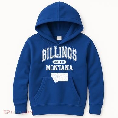Billings Montana Est. 1882 Varsity Kids Hoodie