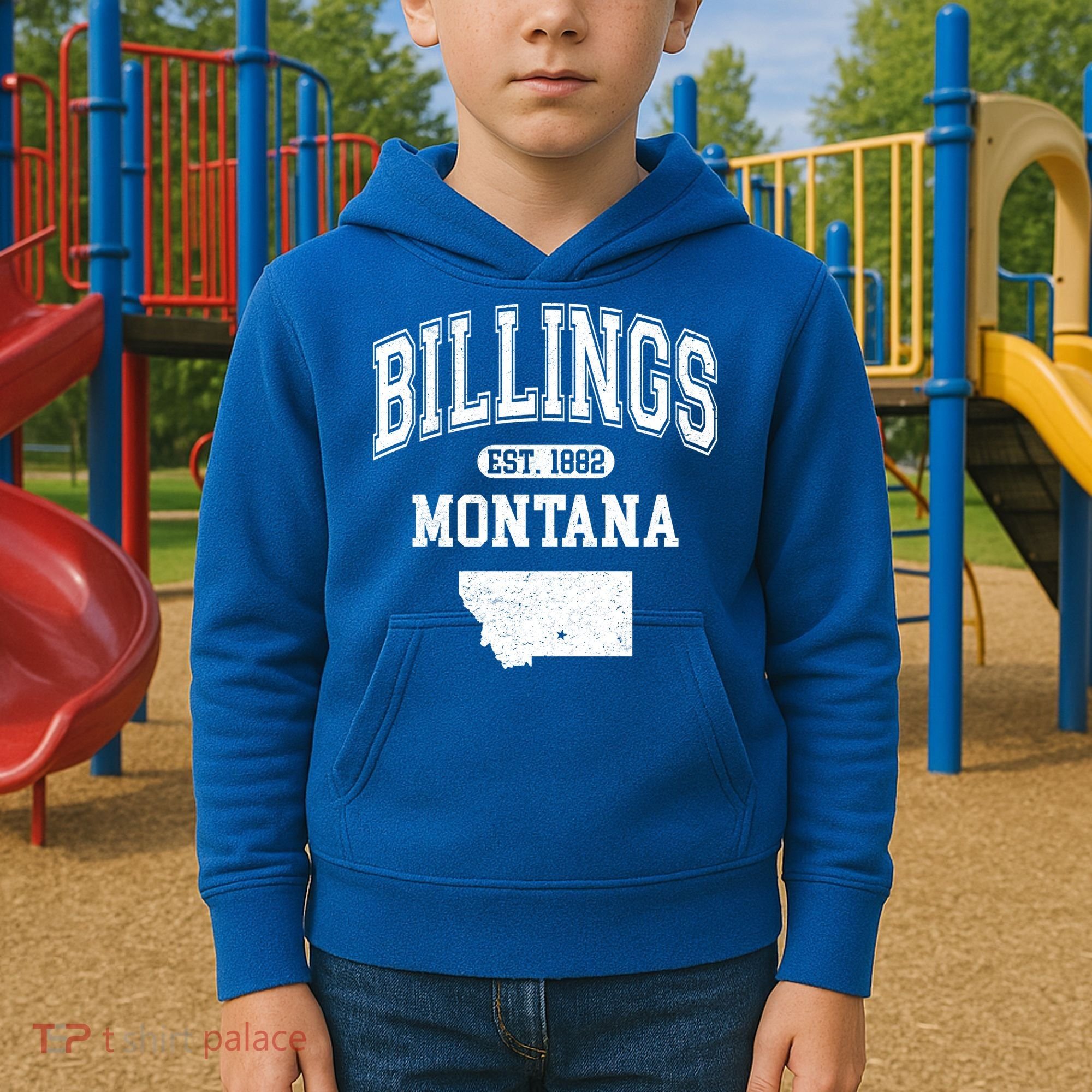 Billings Montana Est. 1882 Varsity Kids Hoodie