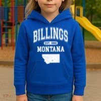 Billings Montana Est. 1882 Varsity Kids Hoodie thumb 3