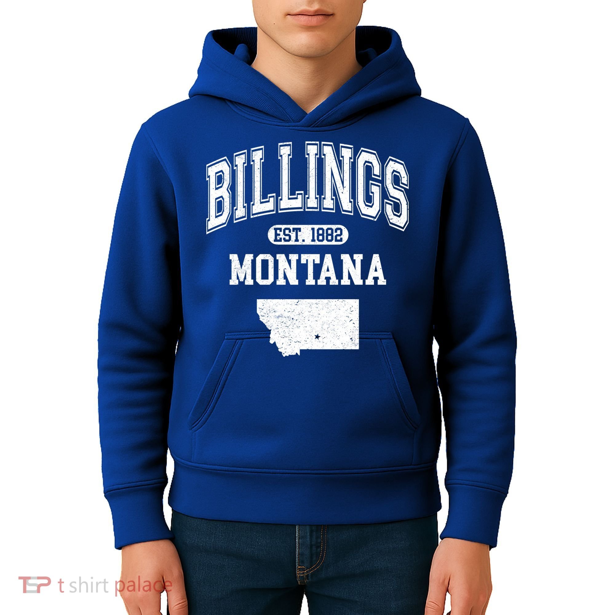 Billings Montana Est. 1882 Varsity Kids Hoodie