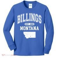 Billings Montana Est. 1882 Varsity Kids Long Sleeve Shirt thumb 0