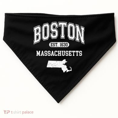 Boston Massachusetts Est. 1630 Varsity USA-Made Doggie Bandana