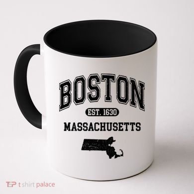 Boston Massachusetts Est. 1630 Varsity Coffee Mug