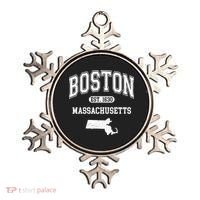 Boston Massachusetts Est. 1630 Varsity Ornament thumb 0