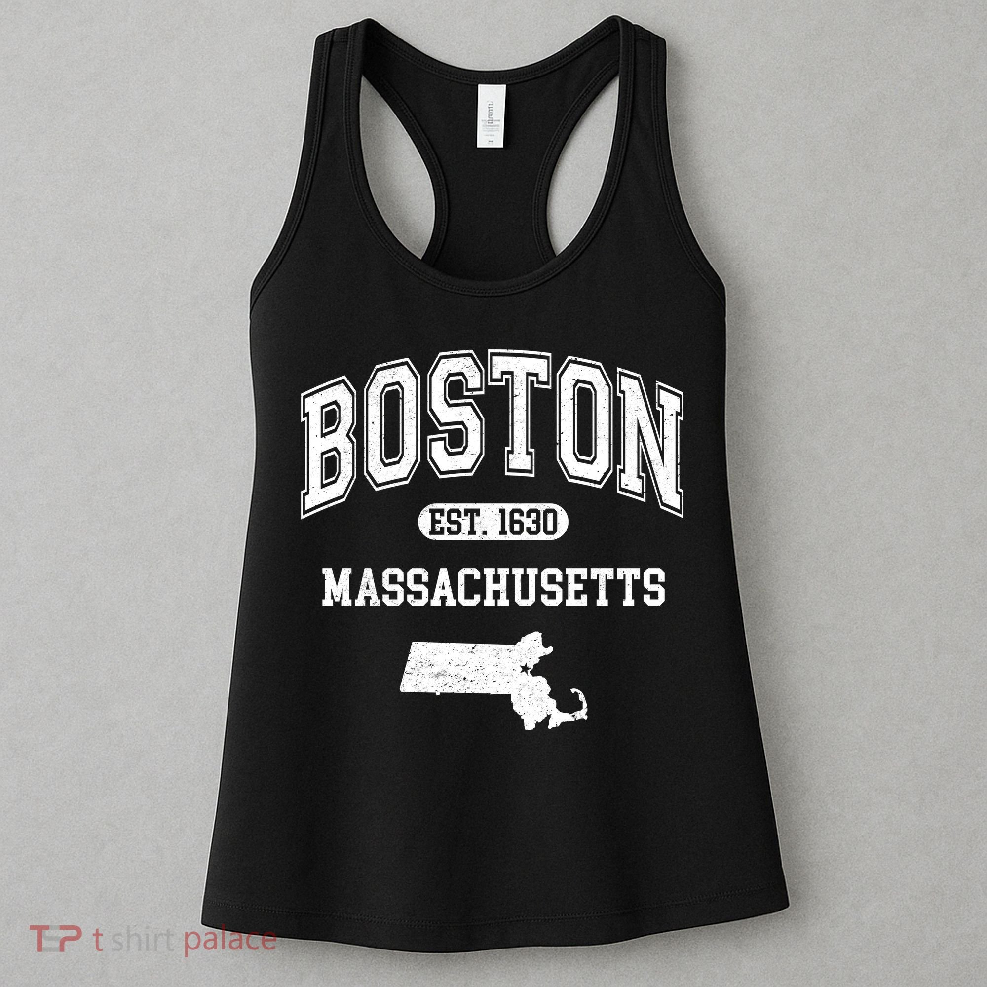 Boston Massachusetts Est. 1630 Varsity Women's Tank Top