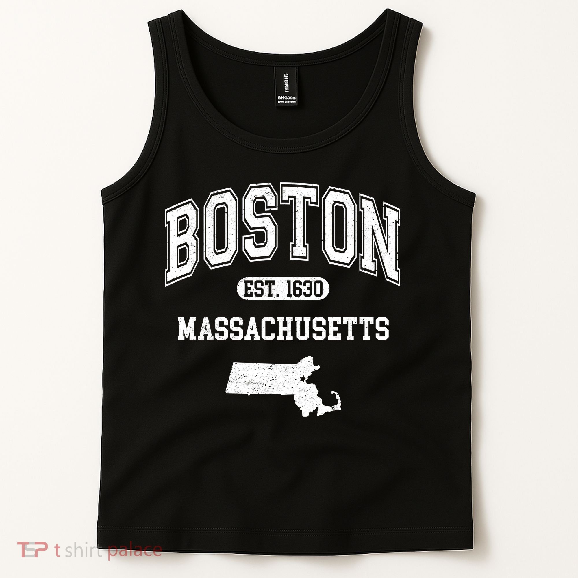 Boston Massachusetts Est. 1630 Varsity Tank Top