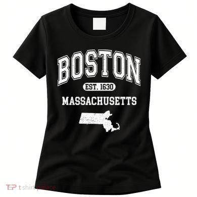 Boston Massachusetts Est. 1630 Varsity Women's T-Shirt