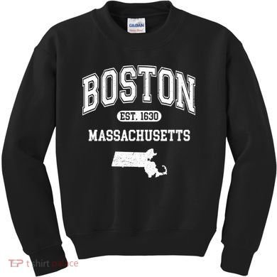 Boston Massachusetts Est. 1630 Varsity Kids Sweatshirt