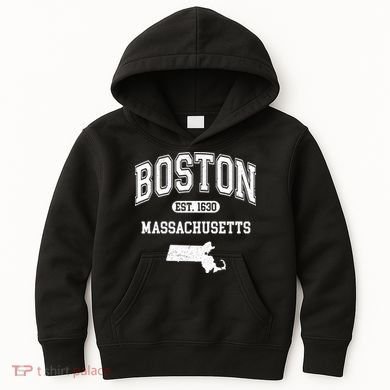 Boston Massachusetts Est. 1630 Varsity Kids Hoodie
