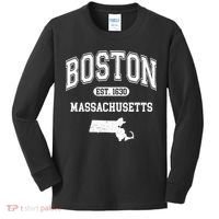 Boston Massachusetts Est. 1630 Varsity Kids Long Sleeve Shirt thumb 0