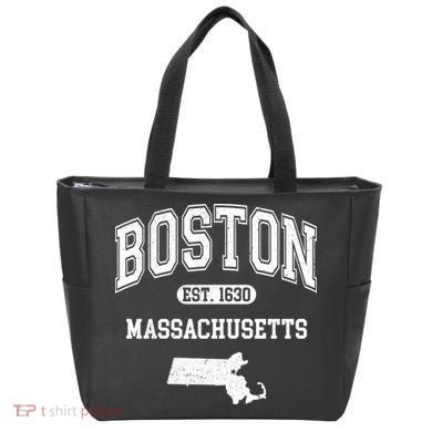Boston Massachusetts Est. 1630 Varsity Tote Bag