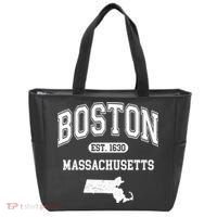 Boston Massachusetts Est. 1630 Varsity Tote Bag thumb 0
