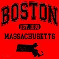 Boston Massachusetts Est. 1630 Varsity Santa Hat thumb 1
