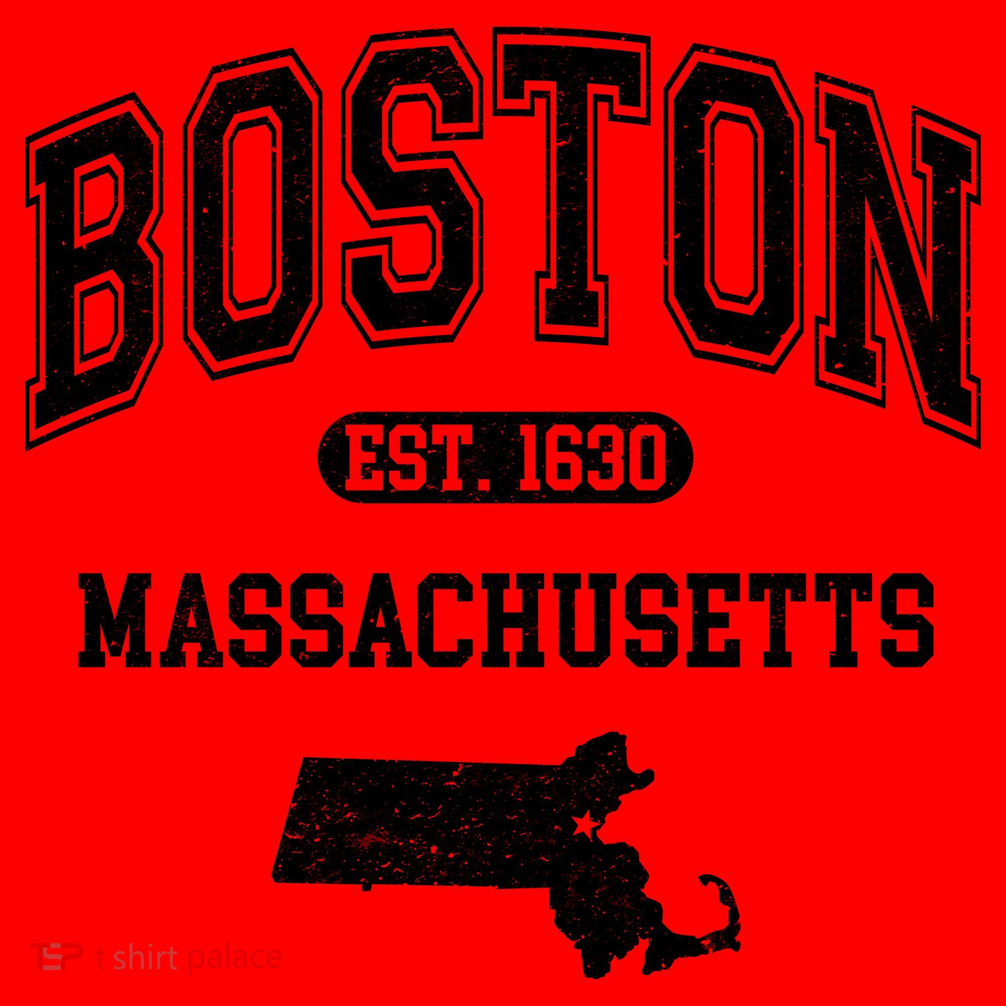 Boston Massachusetts Est. 1630 Varsity Santa Hat