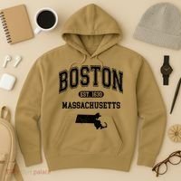 Boston Massachusetts Est. 1630 Varsity Hoodie thumb 3