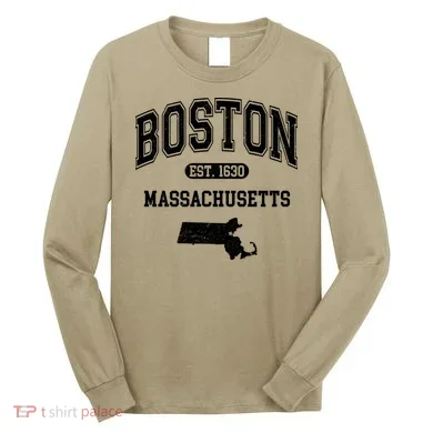 Boston Massachusetts Est. 1630 Varsity Long Sleeve Shirt