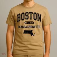 Boston Massachusetts Est. 1630 Varsity T-Shirt thumb 3