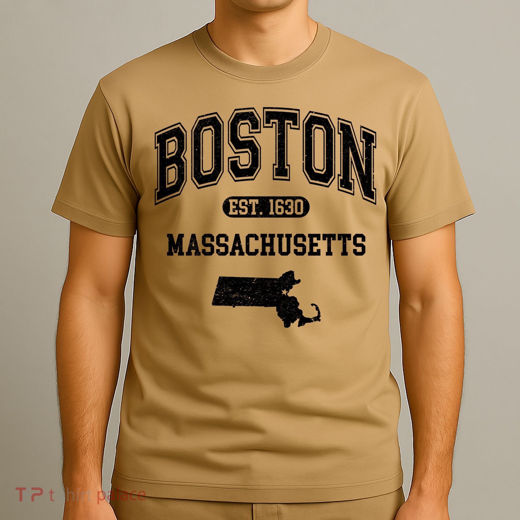 Boston Massachusetts Est. 1630 Varsity T-Shirt
