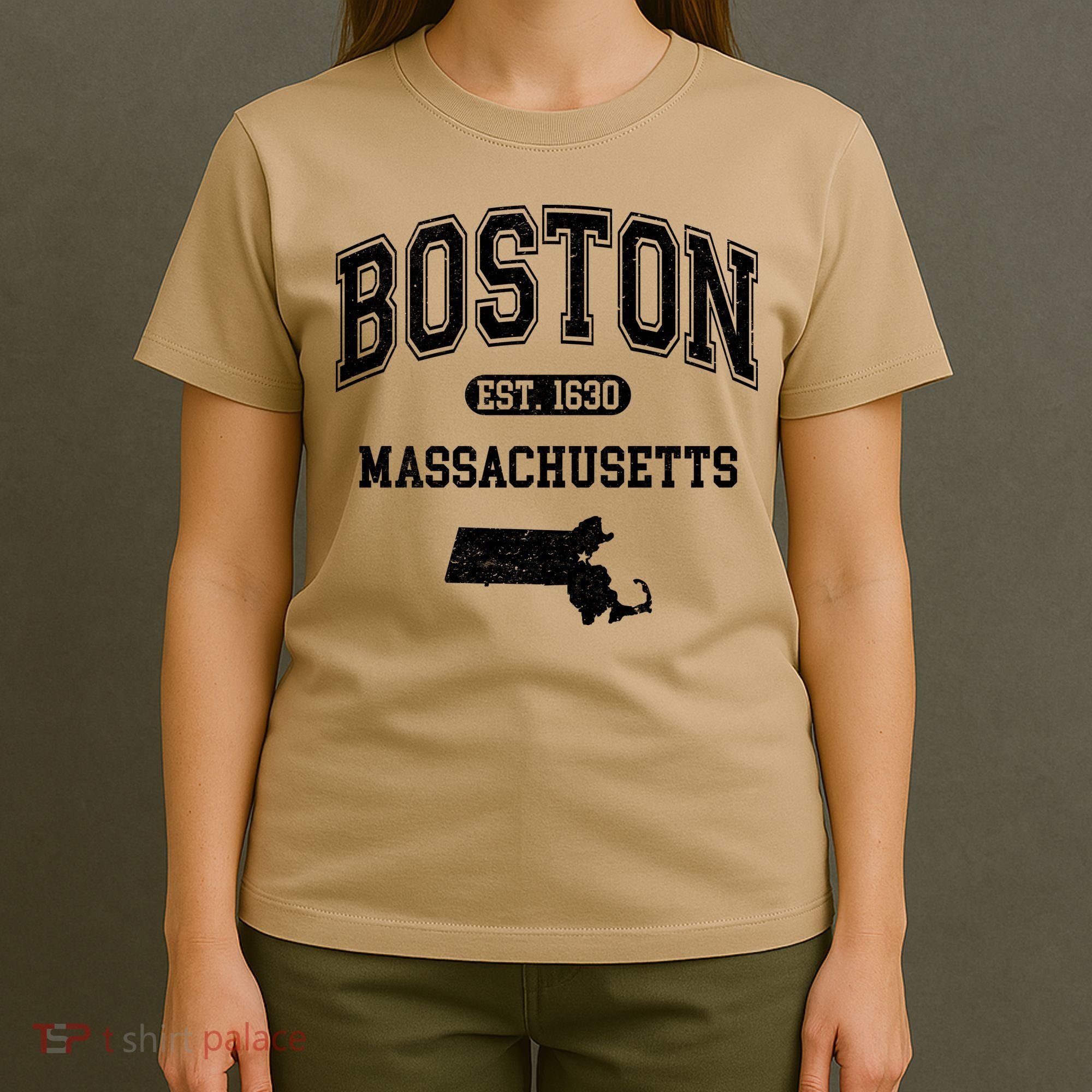 Boston Massachusetts Est. 1630 Varsity T-Shirt