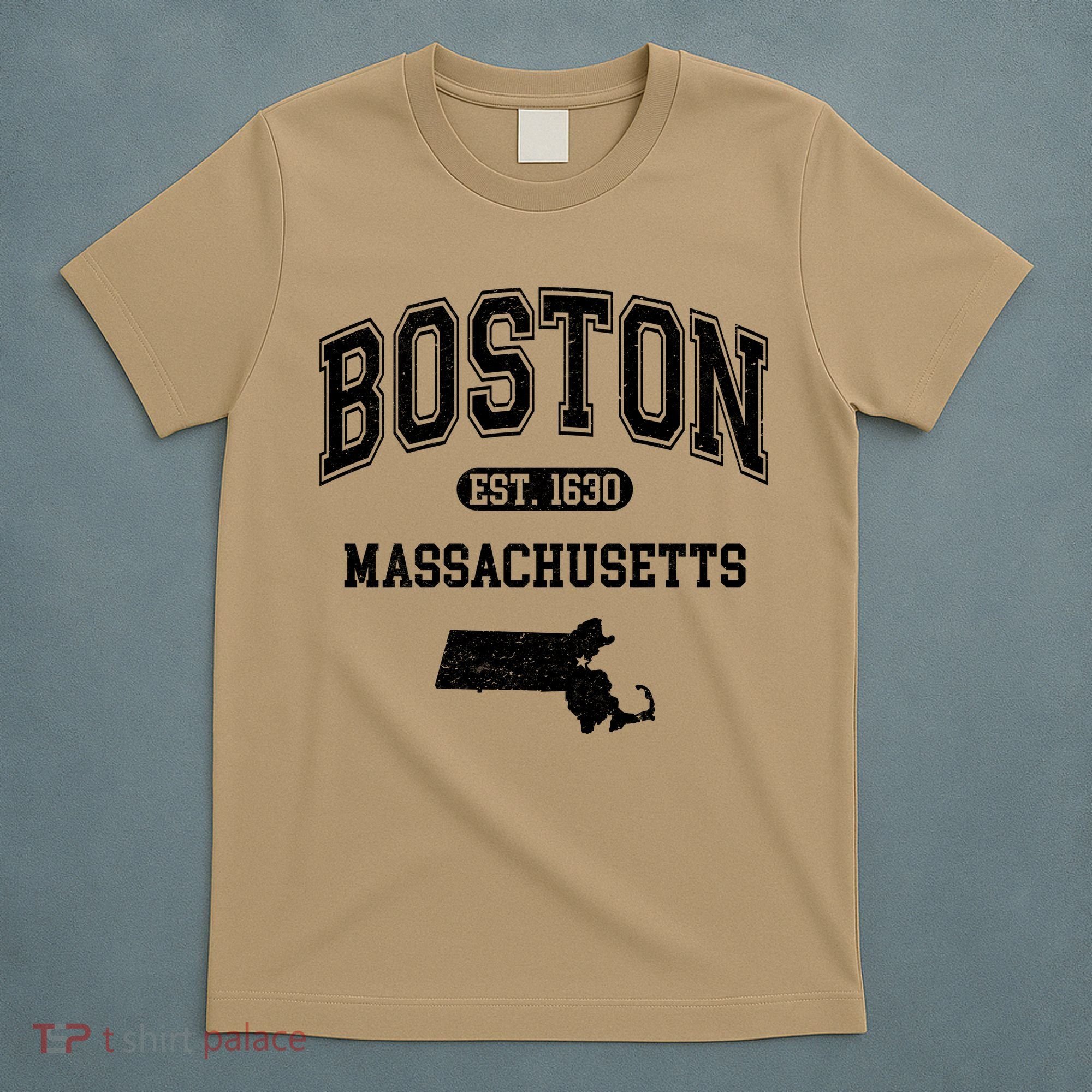 Boston Massachusetts Est. 1630 Varsity T-Shirt