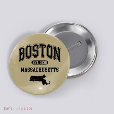 Boston Massachusetts Est. 1630 Varsity Button