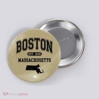 Boston Massachusetts Est. 1630 Varsity Button thumb 0