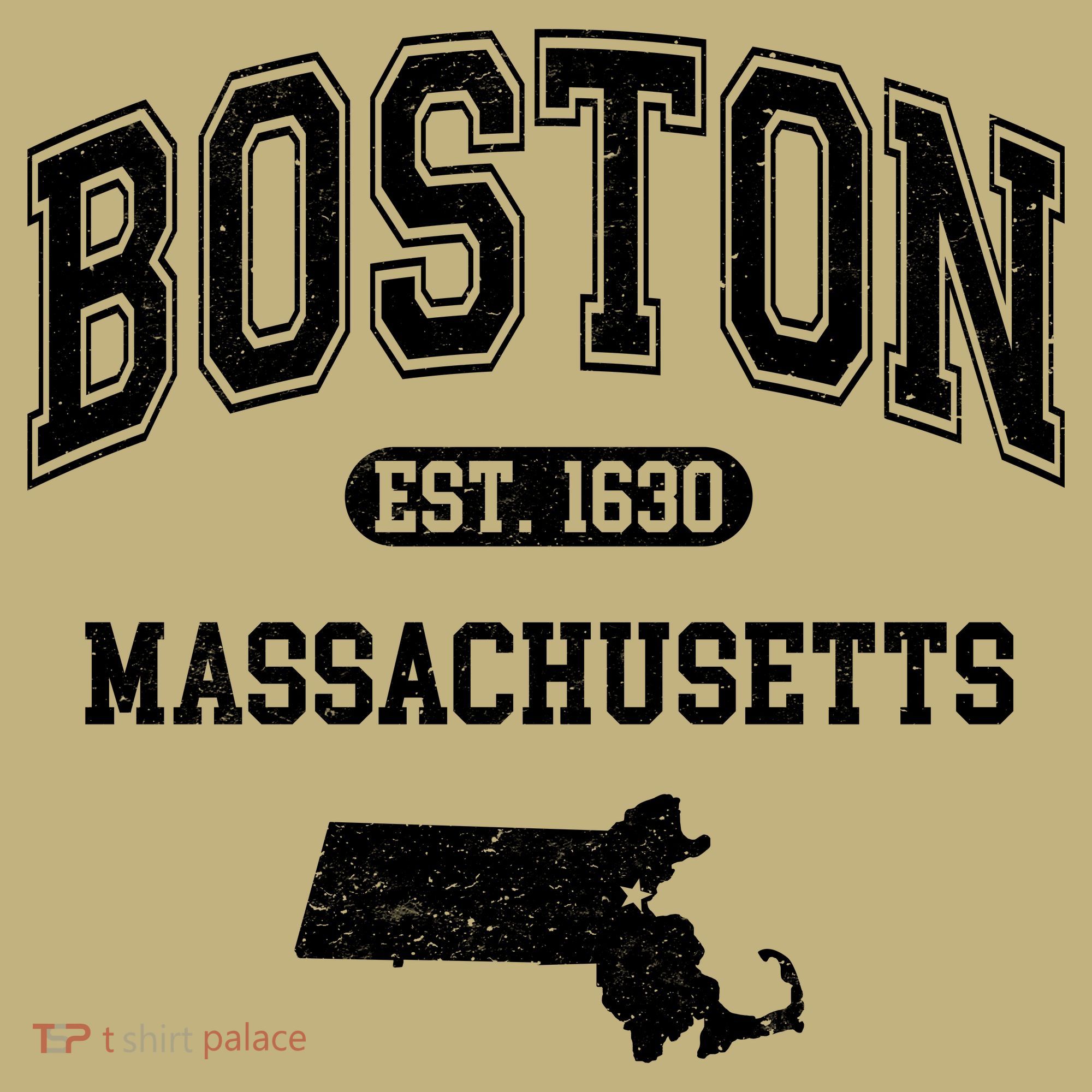 Boston Massachusetts Est. 1630 Varsity Button