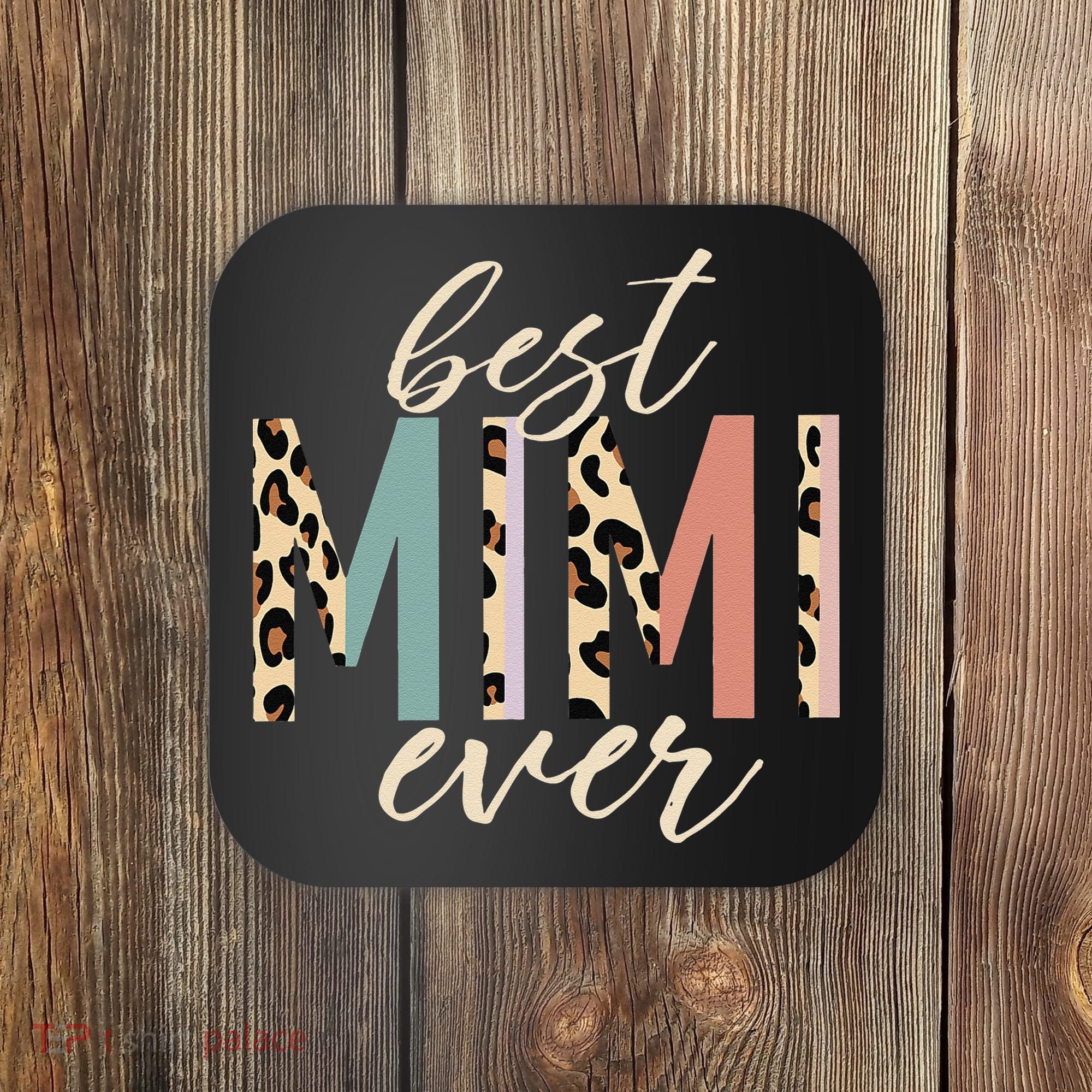 Best Mimi Ever Gifts Leopard Print Mothers Day Coaster