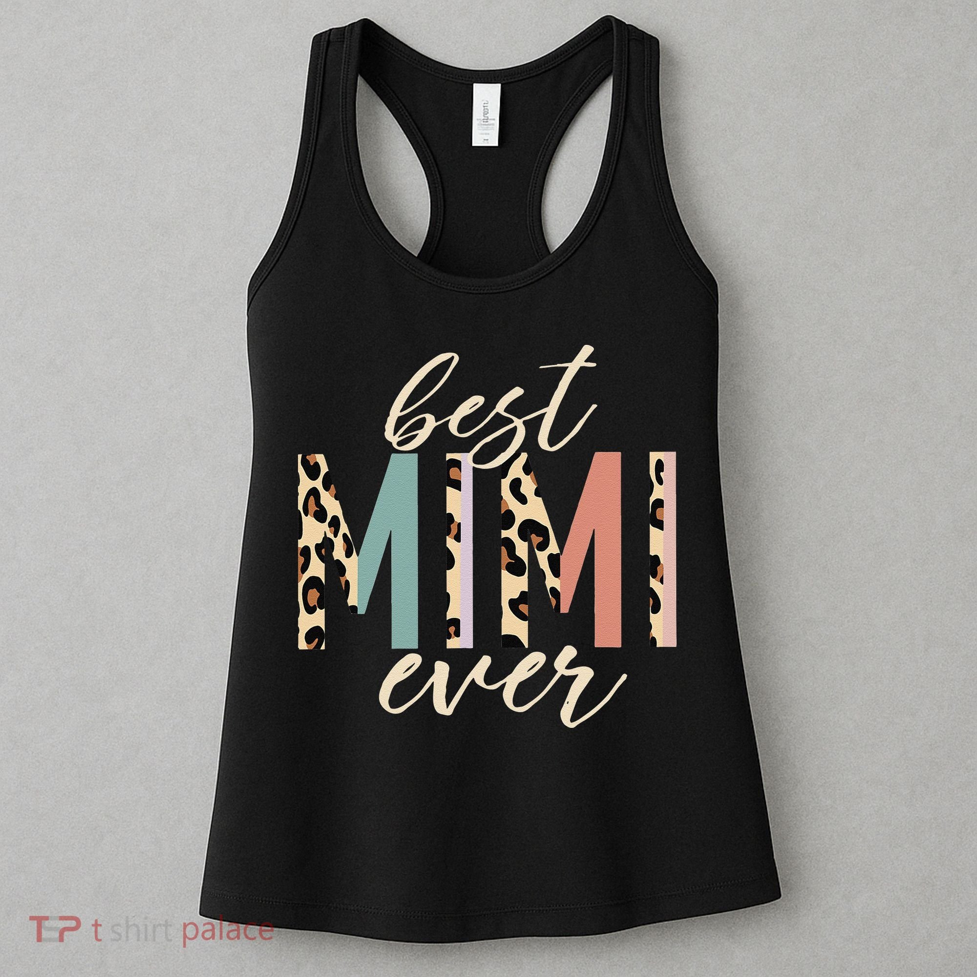 Best Mimi Ever Gifts Leopard Print Mothers Day Women's Tank Top