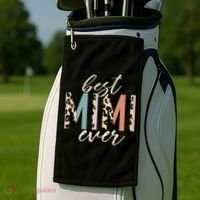 Best Mimi Ever Gifts Leopard Print Mothers Day Golf Towel thumb 2