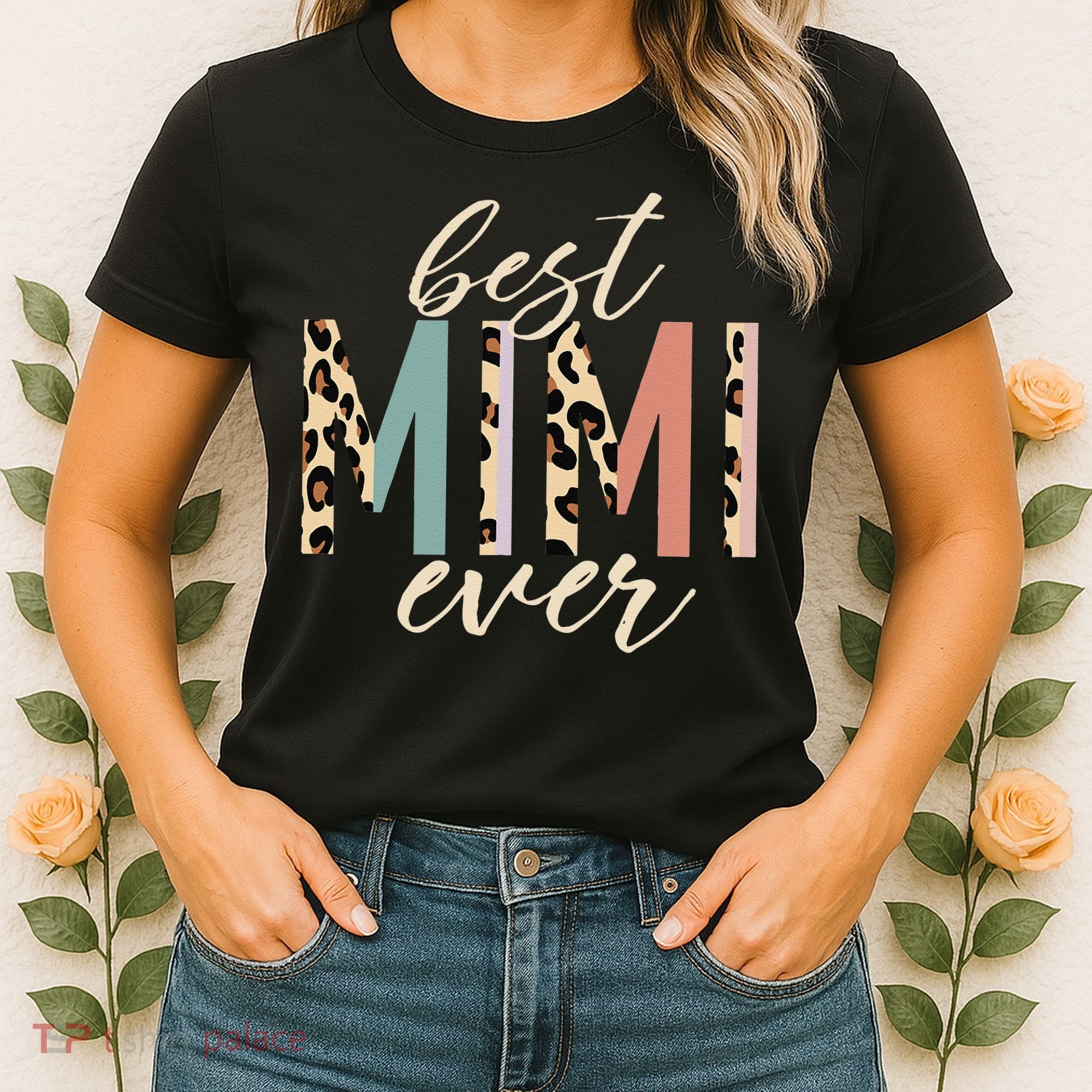Best Mimi Ever Gifts Leopard Print Mothers Day Women's T-Shirt