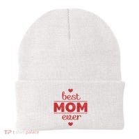 Best Mom Ever Heart Gift Beanie thumb 0