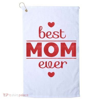 Best Mom Ever Heart Gift Golf Towel