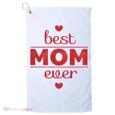 Best Mom Ever Heart Gift Golf Towel
