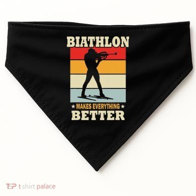 Biathlon Makes Everything Better Biathlon USA-Made Doggie Bandana
