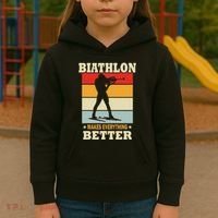 Biathlon Makes Everything Better Biathlon Kids Hoodie thumb 3