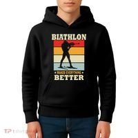 Biathlon Makes Everything Better Biathlon Kids Hoodie thumb 4