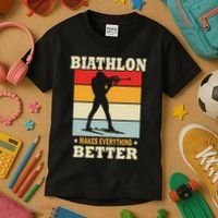 Biathlon Makes Everything Better Biathlon Kids T-Shirt thumb 3